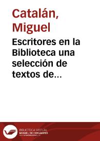 Portada:Escritores en la Biblioteca una selección de textos de la literatura valenciana actual