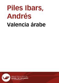 Portada:Valencia árabe