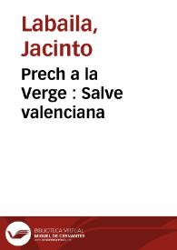 Portada:Prech a la Verge : Salve valenciana