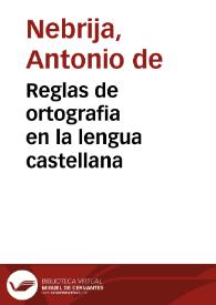 Portada:Reglas de ortografia en la lengua castellana