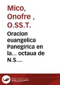 Portada:Oracion euangelica Panegirica en la... octaua de N.S. de la Salud de la ciudad de Xatiua...
