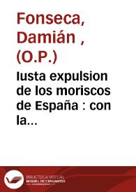 Portada:Iusta expulsion de los moriscos de España : con la instruccion...