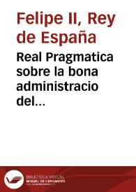 Portada:Real Pragmatica sobre la bona administracio del almodin de la Ciutat de Valencia ... bon avituallament de aquella ...