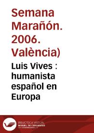 Portada:Luis Vives : humanista español en Europa