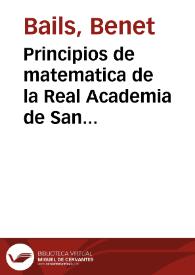 Portada:Principios de matematica de la Real Academia de San Fernando