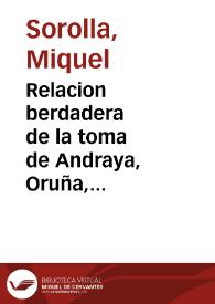 Portada:Relacion berdadera de la toma de Andraya, Oruña, Ciburu, San Iuan de Lus ..., hecha por la gente del Reyno de Nauarra, y Prouincia de Guipuzcoa por el Marques de Valparayso, Virrey y Capitan General ... de Nauarra ... y Prouincia de Guipuzcoa ...