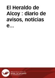 Portada:El Heraldo de Alcoy : diario de avisos, noticias e intereses generales