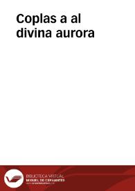 Portada:Coplas a al divina aurora