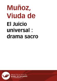 Portada:El Juicio universal : drama sacro