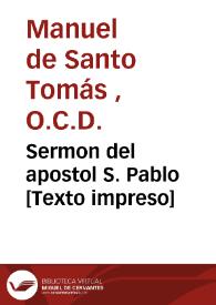 Portada:Sermon del apostol S. Pablo 