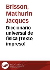 Portada:Diccionario universal de fisica [Texto impreso]