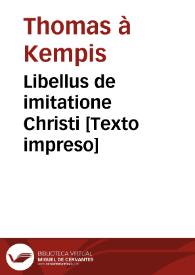 Portada:Libellus de imitatione Christi [Texto impreso]