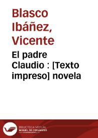 Portada:El padre Claudio : novela