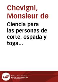 Portada:Ciencia para las personas de corte, espada y toga [Texto impreso]