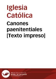 Portada:Canones paenitentiales [Texto impreso]