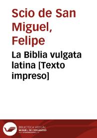 Portada:La Biblia vulgata latina [Texto impreso]