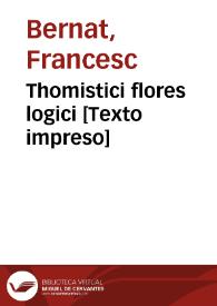 Portada:Thomistici flores logici [Texto impreso]