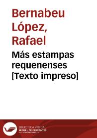 Portada:Más estampas requenenses [Texto impreso]