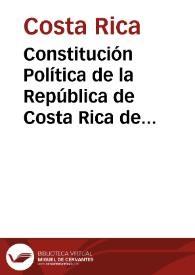 Portada:Constitución Política de la República de Costa Rica de 1949