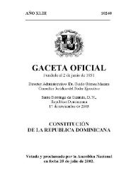 Portada:Constitución de la República Dominicana de 2002