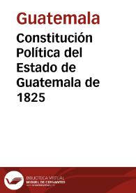 Portada:Constitución Política del Estado de Guatemala de 1825