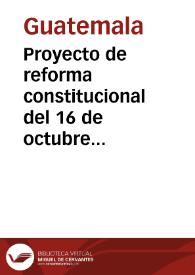 Portada:Proyecto de reforma constitucional del 16 de octubre de 1998