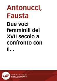 Portada:Due voci femminili del XVII secolo a confronto con il modello burlesco di Jacinto Polo de Medina: Sor Juana Inés de la Cruz e Mariana de Caravajal / Fausta Antonucci
