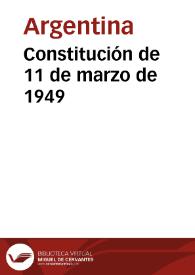 Portada:Reforma de 1949 a la Constitución Argentina de 1853 