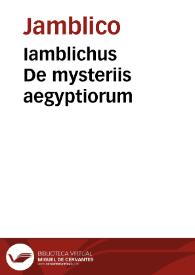 Portada:Iamblichus De mysteriis aegyptiorum