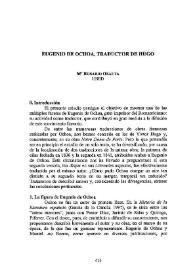 Portada:Eugenio de Ochoa, traductor de Hugo / M.ª Rosario Ozaeta
