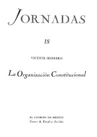 Portada:La organización constitucional / Vicente Herrero