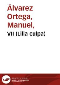 Portada:VII (Lilia culpa) / Manuel Álvarez Ortega