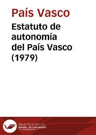 Portada:Estatuto de autonomía del País Vasco (1979)