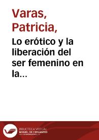 Portada:Lo erótico y la liberación del ser femenino en la poesía de Delmira Agustini / Patricia Varas