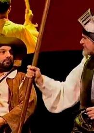 Portada:"Quijote" de L'Om-Imprebís: 01. La aventura de los molinos / adaptada por Juan Margallo y Santiago Sánchez, dirigida por Santiago Sánchez