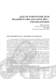 Portada:Jazz on Portuguese Film: \"Belarmino\" (1964) and \"Alice\" (2005) -- Two Milestones / Pedro Cravinho y José Dias