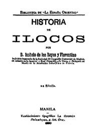 Portada:Historia de Ilocos. Vol. 1 / por Isabelo de los Reyes y Florentino