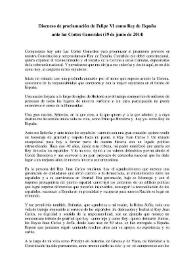 Portada:Discurso de proclamación de Felipe VI como Rey de España antes las Cortes Generales (19 de junio de 2014)