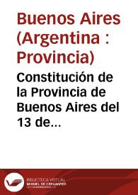 Portada:Constitución de la Provincia de Buenos Aires del 13 de septiembre de 1994