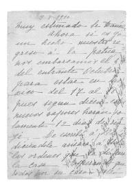 Portada:[Carta de Sofía Romero Rubio de Elizaga desde París a Enrique Danel. París, 9 de agosto de 1910]