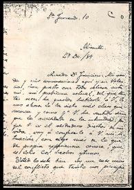 Portada:Carta de Rafael Altamira a Francisco Giner de los Ríos. Alicante, 27 de diciembre de 1889