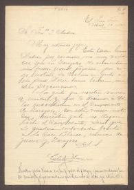 Portada:[Carta de Cástulo Herrera a Francisco Madero. Chihuahua. El Paso [E.U.A.], 19 de abril de 1911]