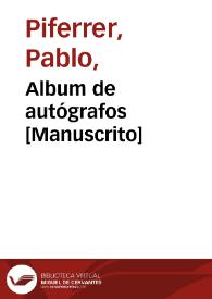 Portada:Album de autógrafos [Manuscrito]