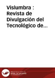 Portada:Vislumbra : Revista de Divulgación del Tecnológico de Monterrey