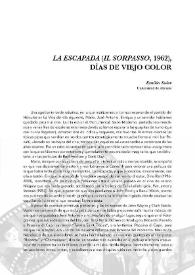 Portada:\"La escapada (II sorpasso, 1962)\", días de viejo color / Emilio Soler