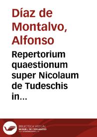Portada:Repertorium quaestionum super Nicolaum de Tudeschis in libros Decretalium.