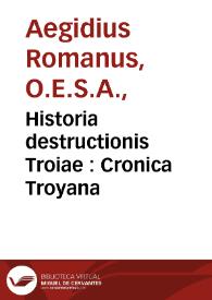 Portada:Historia destructionis Troiae : Cronica Troyana