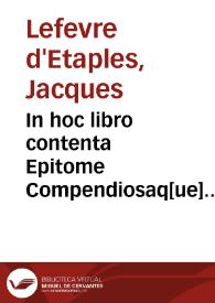 Portada:In hoc libro contenta Epitome Compendiosaq[ue] introductio in libros Arithmeticos diui Seuerini Boetij