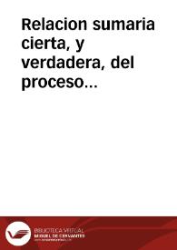 Portada:Relacion sumaria cierta, y verdadera, del proceso actitado en la Corte del señor Iusticia de Aragon : a instancia de la Magestad del Rey don Phelipe nuestro señor, contra los Diputados, y Uniuersidad del Reyno de Aragon, acerca del poder y facultad que su Magestad tiene en el dicho Reyno de Aragon de nombrar Lugarteniente general suyo, natural, o estrangero : como mas de su Real seruicio sea, y le pareciere mas conueniente para el bien publico, utilidad, y buen gouierno del dicho Reyno de Aragon, & c.