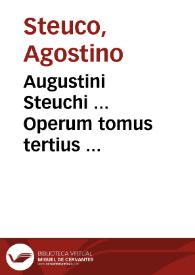 Portada:Augustini Steuchi ... Operum tomus tertius ...